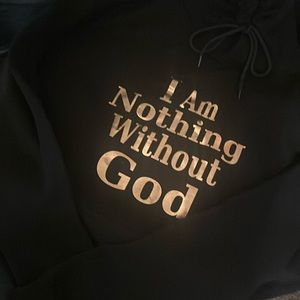 Black hoodie with positive message